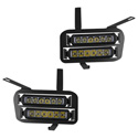 The Vessel Powersports Dual Wide LED headlights for the Honda Pioneer 700 come with 2 LED light bars and a textured black housing.