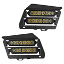 The Vessel Powersports Dual Wide LED headlights for the Honda Recon 250 come with 2 LED light bars and a textured black housing.