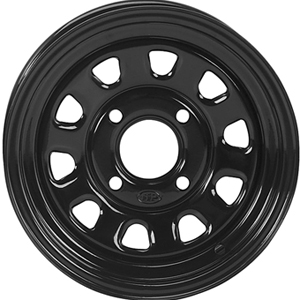 ITP Delta Steel Wheel 12x7, 4/110 Front - Black