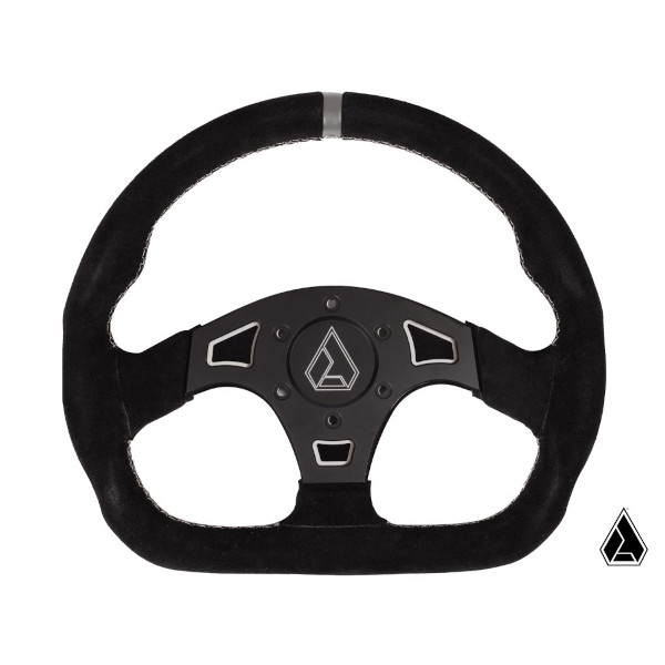 Ballistic "D" V2 Suede Steering Wheel Grey STI/ Raw Plate
