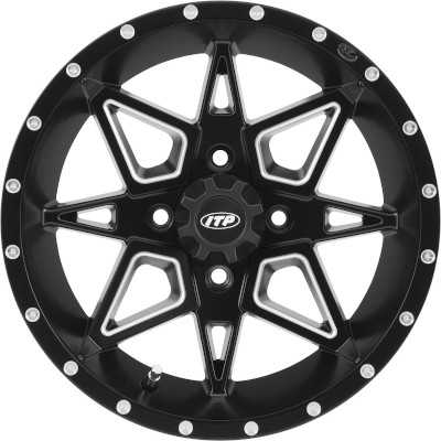 Tornado Matte Black & Machined 15x7 4/156 4+3 Wheel