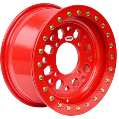 MRW Gunner Red Beadlock Wheel 15x7 4/156 5+2