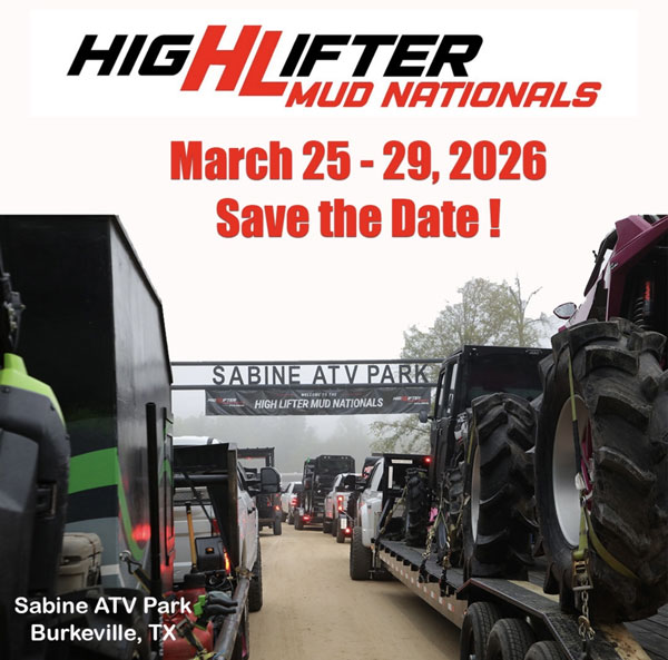 Save the Date for Mud Nats 2026 at Sabine Offroad Park.