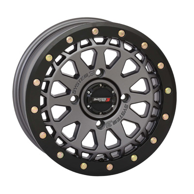 System 3 15x7 4/156 4+3 (+10mm) SB6 Beadlock - Gun Metal Grey