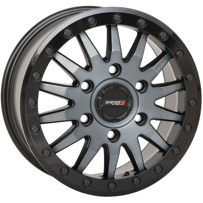 System 3 15x7 6/5.5 6+1 (+68mm) SB8 Beadlock - Matte Brushed Grey